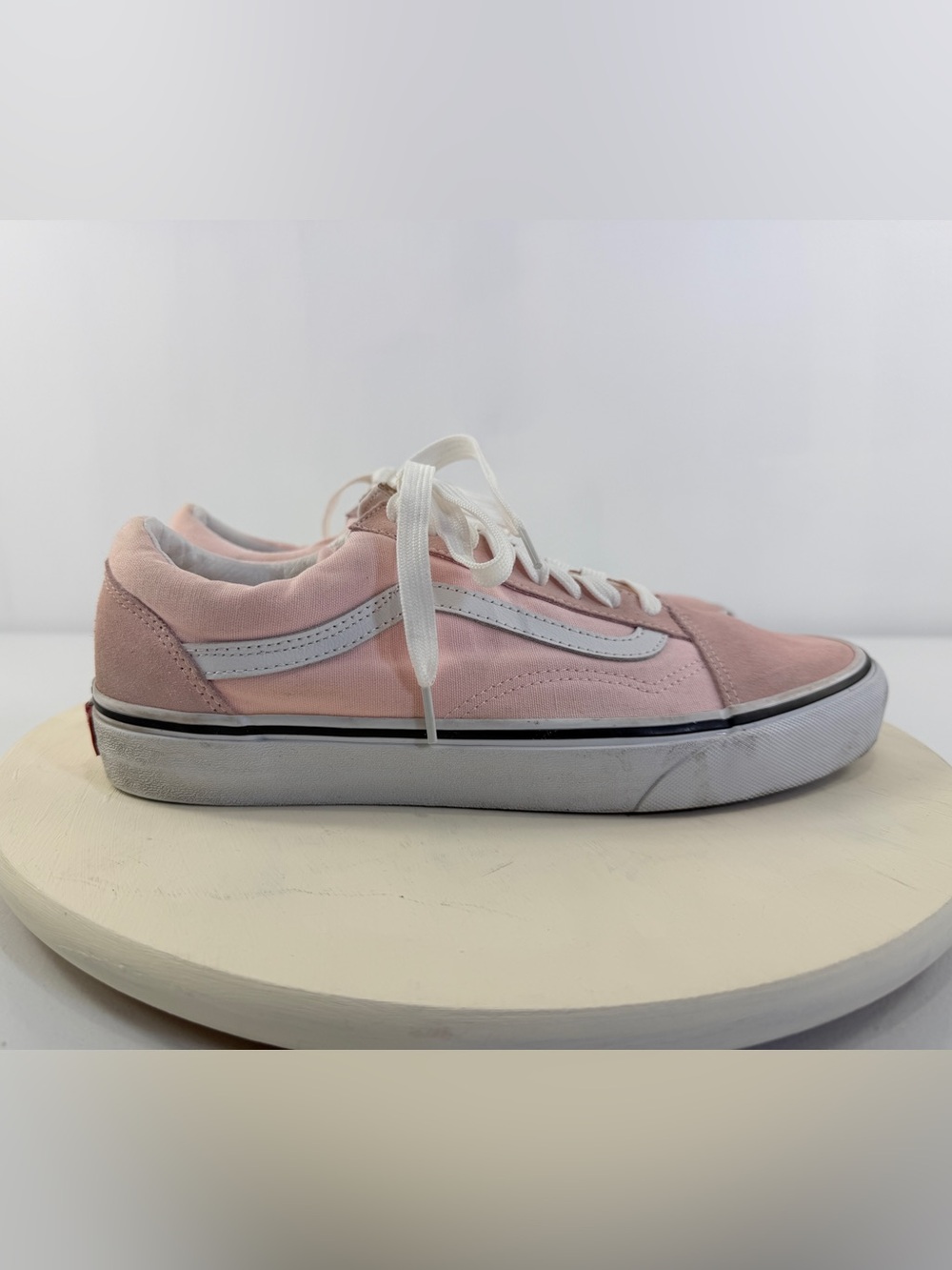 Vans Women’s Pink Canvas Ward Low-Top Sneakers Skate Shoes White Stripe Sz‎ 10.5 - Picture 4 of 12